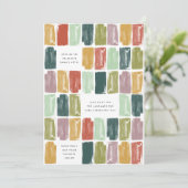 ヴィンテージ色彩の鮮やかジュエル誕生日パーティーへの招待 招待状 (スタンド正面)