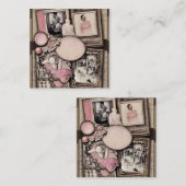 ヴィンテージ色彩の鮮やかスクラップブックページ スクエア名刺 (正面/裏面)