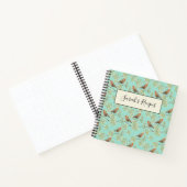 ヴィンテージ色彩の鮮やかロビン鳥模様 ノートブック (内部)