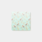 ヴィンテージ色彩の鮮やかロビン鳥模様 ポストイット (正面)