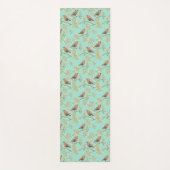 ヴィンテージ色彩の鮮やかロビン鳥模様 ヨガマット (正面)