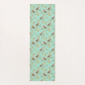 ヴィンテージ色彩の鮮やかロビン鳥模様 ヨガマット (裏面)