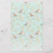 ヴィンテージ色彩の鮮やかロビン鳥模様 便箋 (裏面)