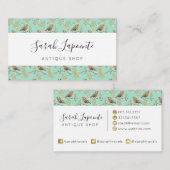 ヴィンテージ色彩の鮮やかロビン鳥模様 名刺 (正面/裏面)