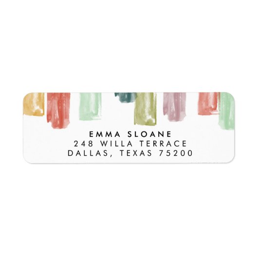 ヴィンテージ色彩の鮮やか宝石差出人住所ラベル ラベル (正面)