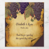 ヴィンテージ色彩の鮮やか手葡萄の年齢と素朴紙 ワインラベル (シングルラベル)