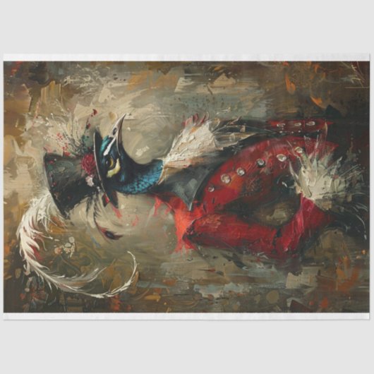 ヴィンテージ色彩の鮮やか油デクページ 薄葉紙 (正面)