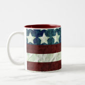 ヴィンテージ色米国の背景 ツートーンマグカップ (左)