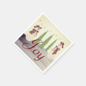 ヴィンテージ色雪だるま スタンダードカクテルナプキン (角)