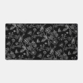 ヴィンテージ色鮮やかな白い花柄 デスクマット (正面)