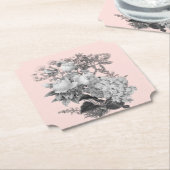 ヴィンテージ色（ほこりっぽいピンク） ペーパーコースター (アングル)