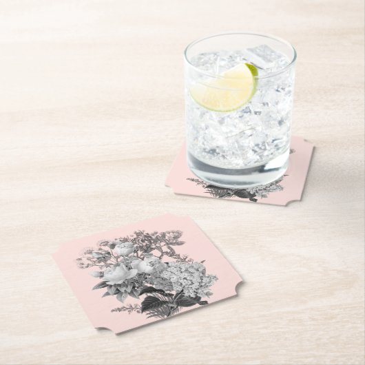 ヴィンテージ色（ほこりっぽいピンク） ペーパーコースター (インサイチュ)