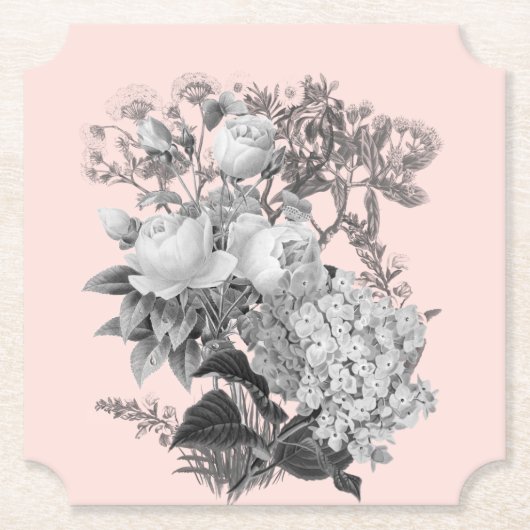 ヴィンテージ色（ほこりっぽいピンク） ペーパーコースター (正面)