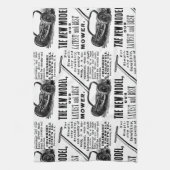 ヴィンテージ芝刈りソフト広告 キッチンタオル (縦)