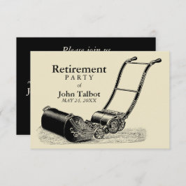ヴィンテージ芝刈り機リタイアメントパーティの招待状 招待状