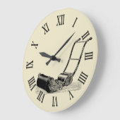 ヴィンテージ芝刈り機時計ローマ数字2 ラージ壁時計 (傾斜)