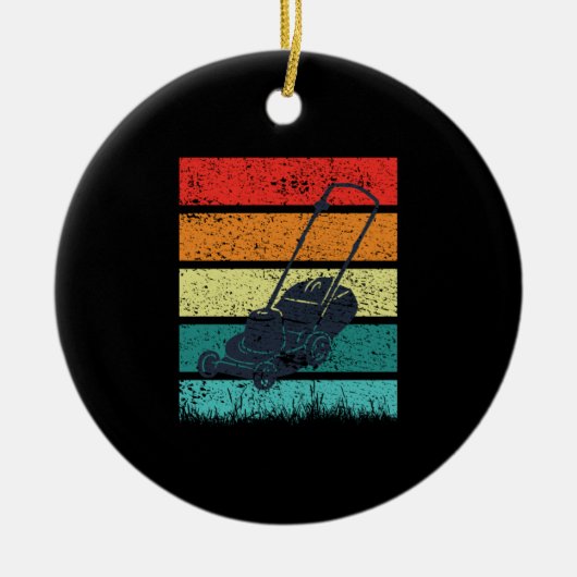 ヴィンテージ芝刈機 セラミックオーナメント (正面)