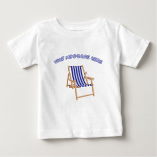 ヴィンテージ芝生チェアカスタムメッセージサマーグラフィック ベビーTシャツ