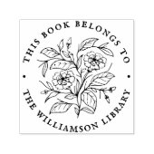 ヴィンテージ花この本はRound Libraryに属する セルフインキングスタンプ (デザイン)