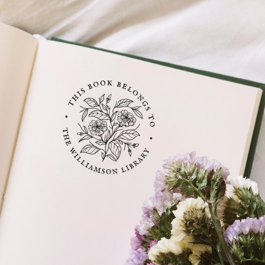 ヴィンテージ花この本はRound Libraryに属する セルフインキングスタンプ