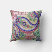 ヴィンテージ花とペイズリー クッション (裏面)