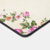 ヴィンテージ花と編集可能ゴールデンスクリプト デスクマット (コーナー)