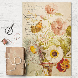ヴィンテージ花と花器の切り離しティッシュペーパー 薄葉紙