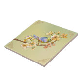 ヴィンテージ花と鳥のアヴィアリアアート タイル (側面)