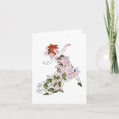 ヴィンテージ花の子供の後ろにアルブトゥス ノートカード (正面)
