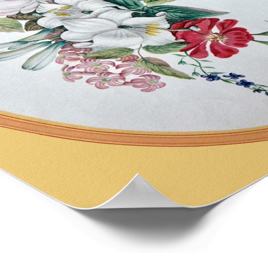 ヴィンテージ花の絵画プリント ポスター (角)