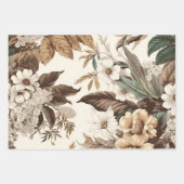 ヴィンテージ花アイボリー切り離しプリント ラッピングペーパーシート (正面3)