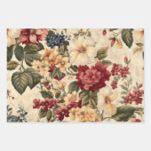 ヴィンテージ花アイボリー切り離しプリント ラッピングペーパーシート (正面)