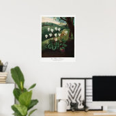 ヴィンテージ花イラストレーション ポスター (ホームオフィス)