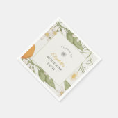 ヴィンテージ花エレガント付き退職パーティー スタンダードカクテルナプキン (角)