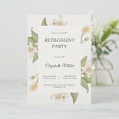 ヴィンテージ花エレガント付き退職パーティー 招待状 (スタンド正面)