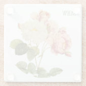 ヴィンテージ花カスタムモノグラムガラスコースター2 ガラスコースター (裏面)