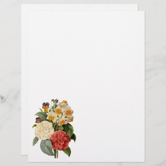 ヴィンテージ花カネリアと水仙レドゥート (正面/裏面)