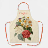 ヴィンテージ花カネリアと水仙レドゥート エプロン (正面)