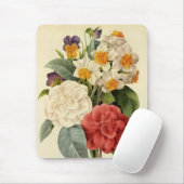ヴィンテージ花カネリアと水仙レドゥート マウスパッド (マウス)