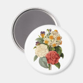 ヴィンテージ花カネリアと水仙レドゥート マグネット (正面/裏面)