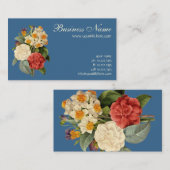 ヴィンテージ花カネリアと水仙レドゥート 名刺 (正面/裏面)