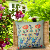 ヴィンテージ花カーネーションモノグラムのチューリップ アウトドアクッション