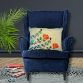 ヴィンテージ花カーネーションモノグラムのチューリップ アクセントクッション