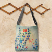 ヴィンテージ花カーネーションモノグラムのチューリップ クロスボディバッグ