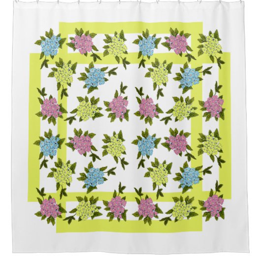 ヴィンテージ花シャワーカーテン シャワーカーテン (正面)