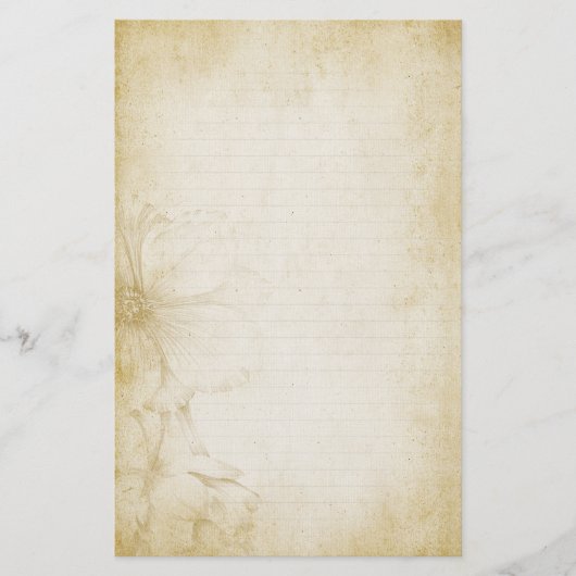 ヴィンテージ花ジャーナルノート紙 便箋 (正面)