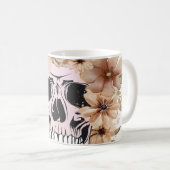 ヴィンテージ花スカル コーヒーマグカップ (正面右)