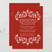 ヴィンテージ花スクロール招待状 招待状 (正面/裏面)