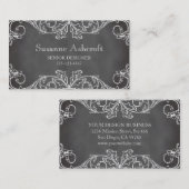 ヴィンテージ花スクロール黒板の上品デザイナー 名刺