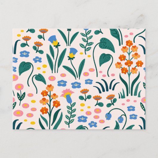 ヴィンテージ花スケッチ葉書 ポストカード (正面)